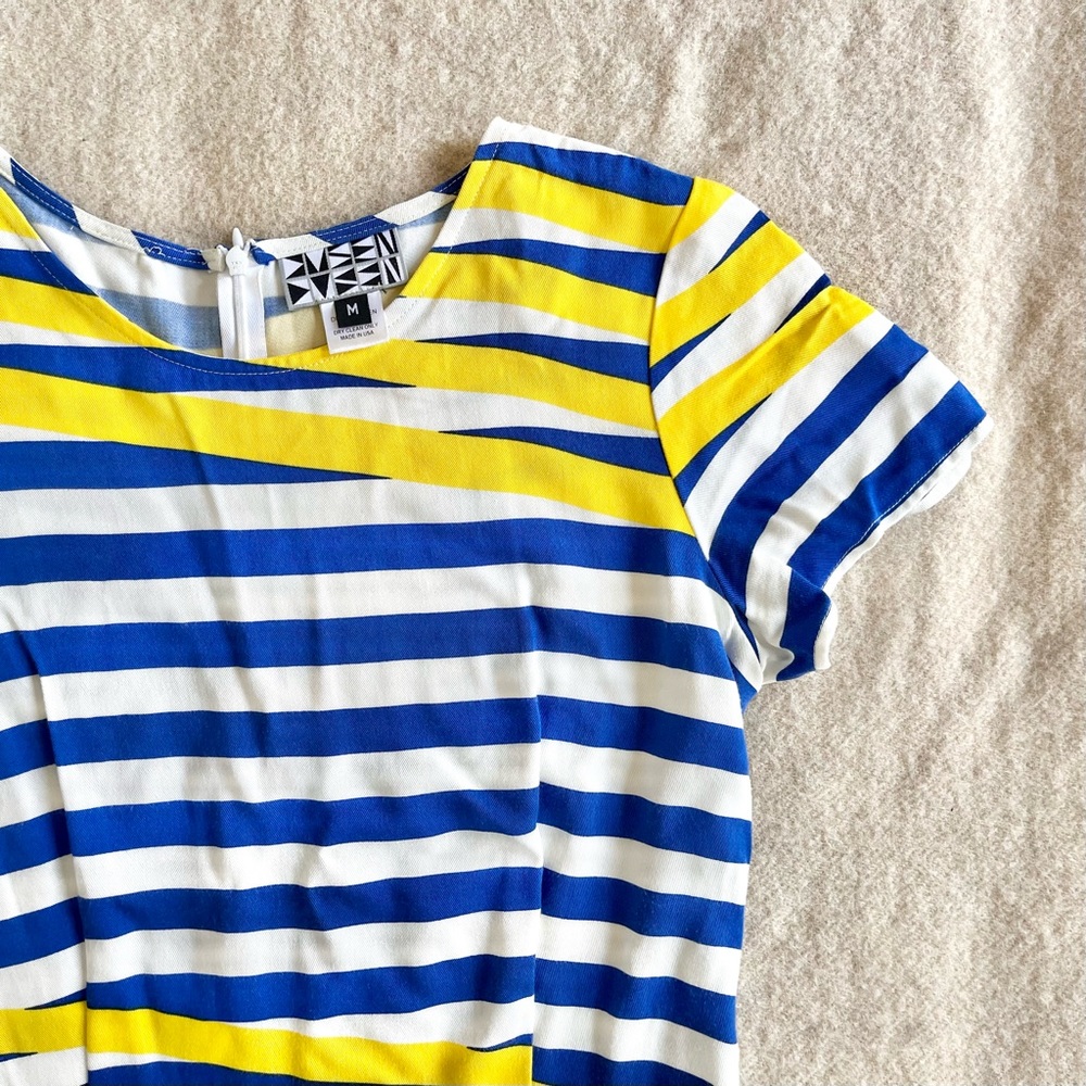 Dusen Dusen Blue Moire and Objects boxy short sleeve dress - Picture 7 of 9